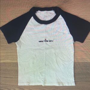 New York City Kids Raglan T-Shirt - Black & White